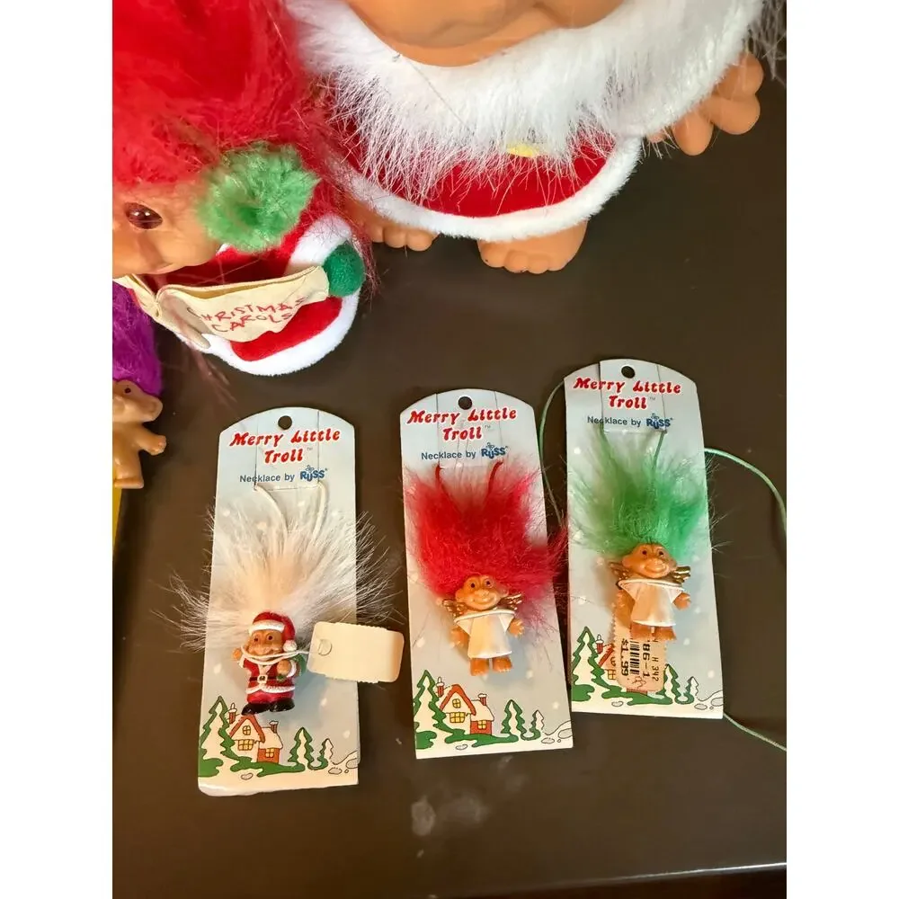 13 Vintage Russ Troll Christmas Dolls Santa Mrs Clause Carolers Large 8